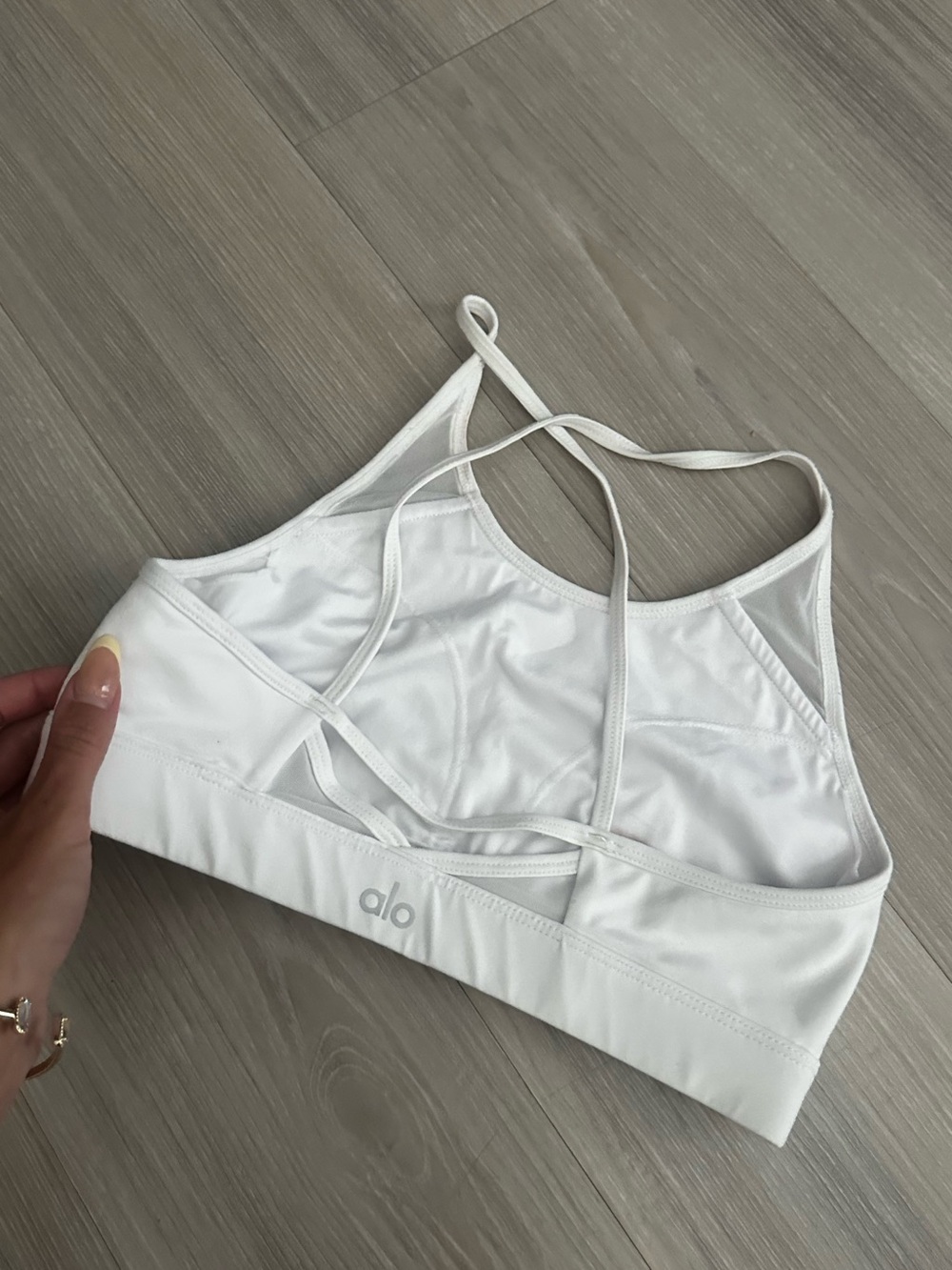 ALO Yoga White Strappy Sports Bra